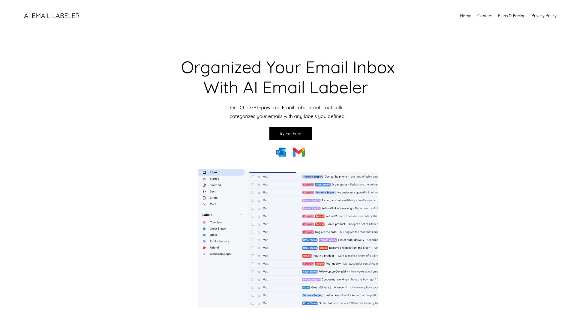 AI Email Labeler screenshot