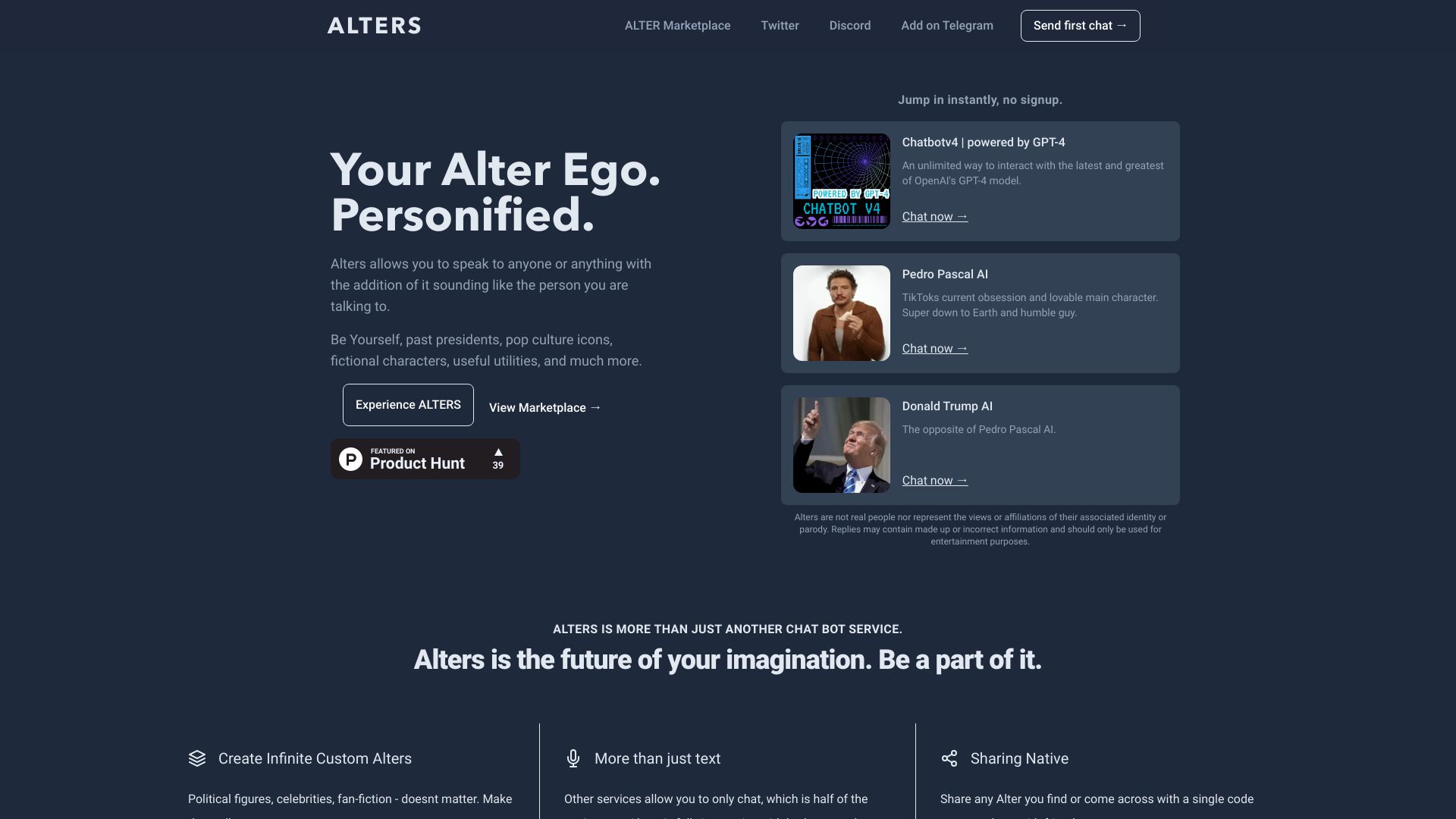 ALTERS screenshot