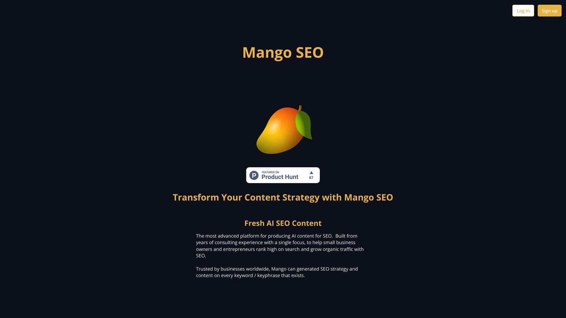 Mango SEO AI screenshot