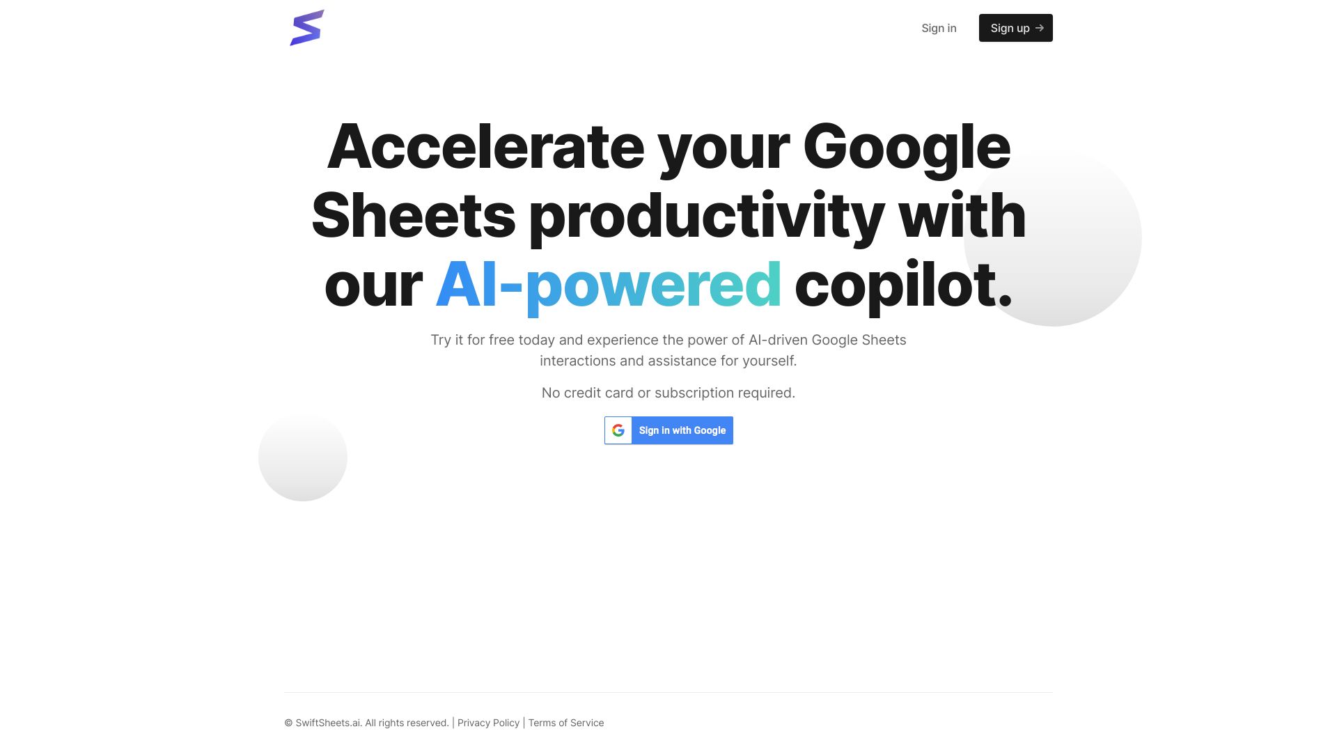 SwiftSheets.ai screenshot