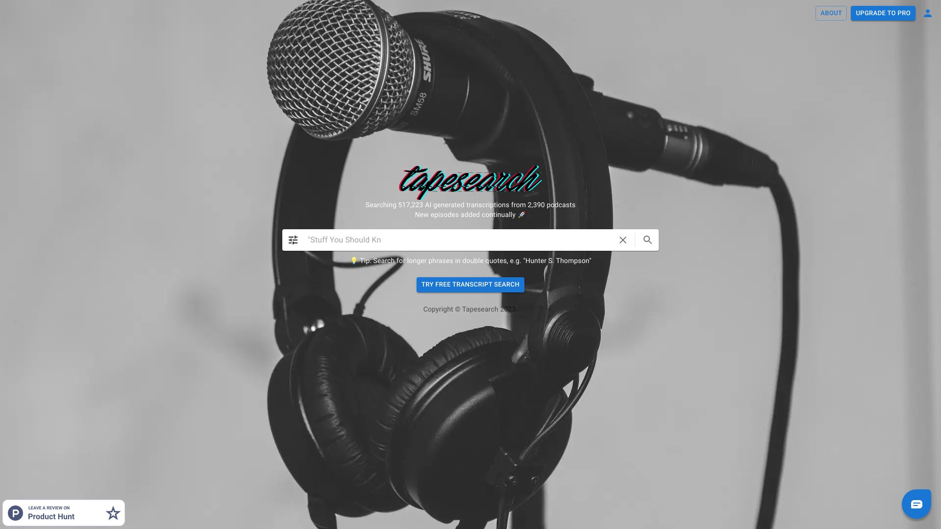 Tapesearch screenshot