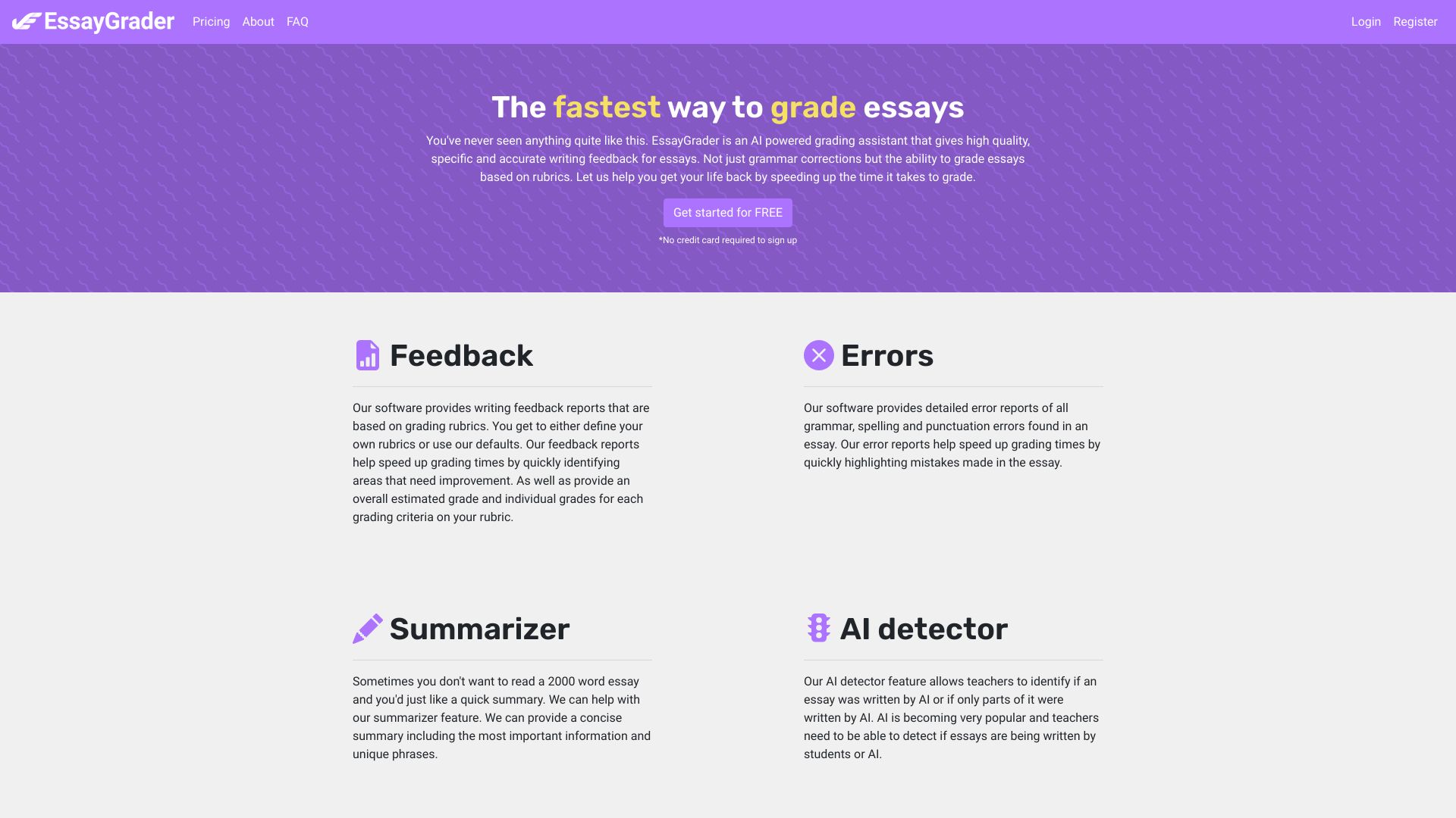 Essay Grader AI screenshot
