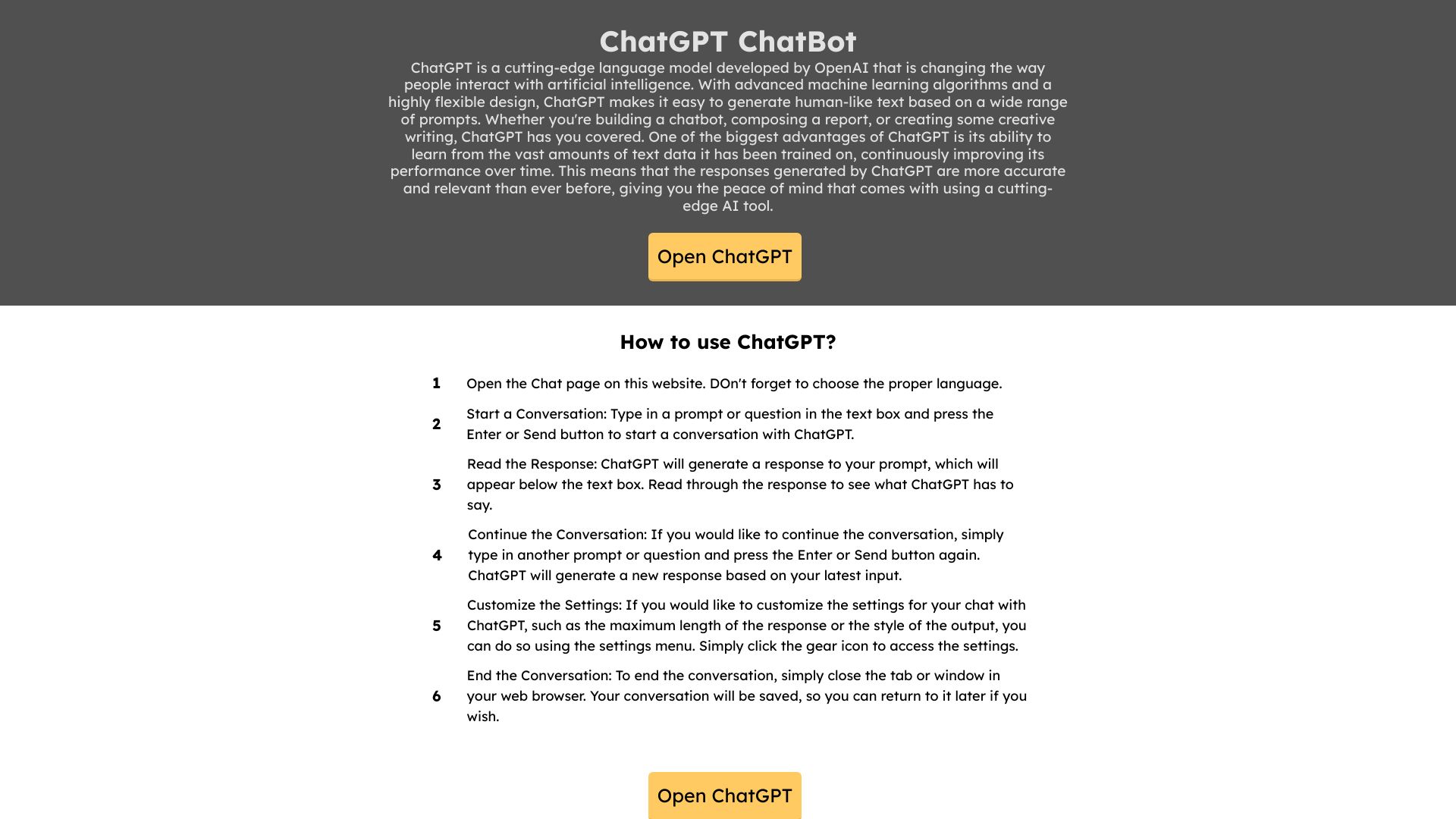 theChatGPT.ai screenshot