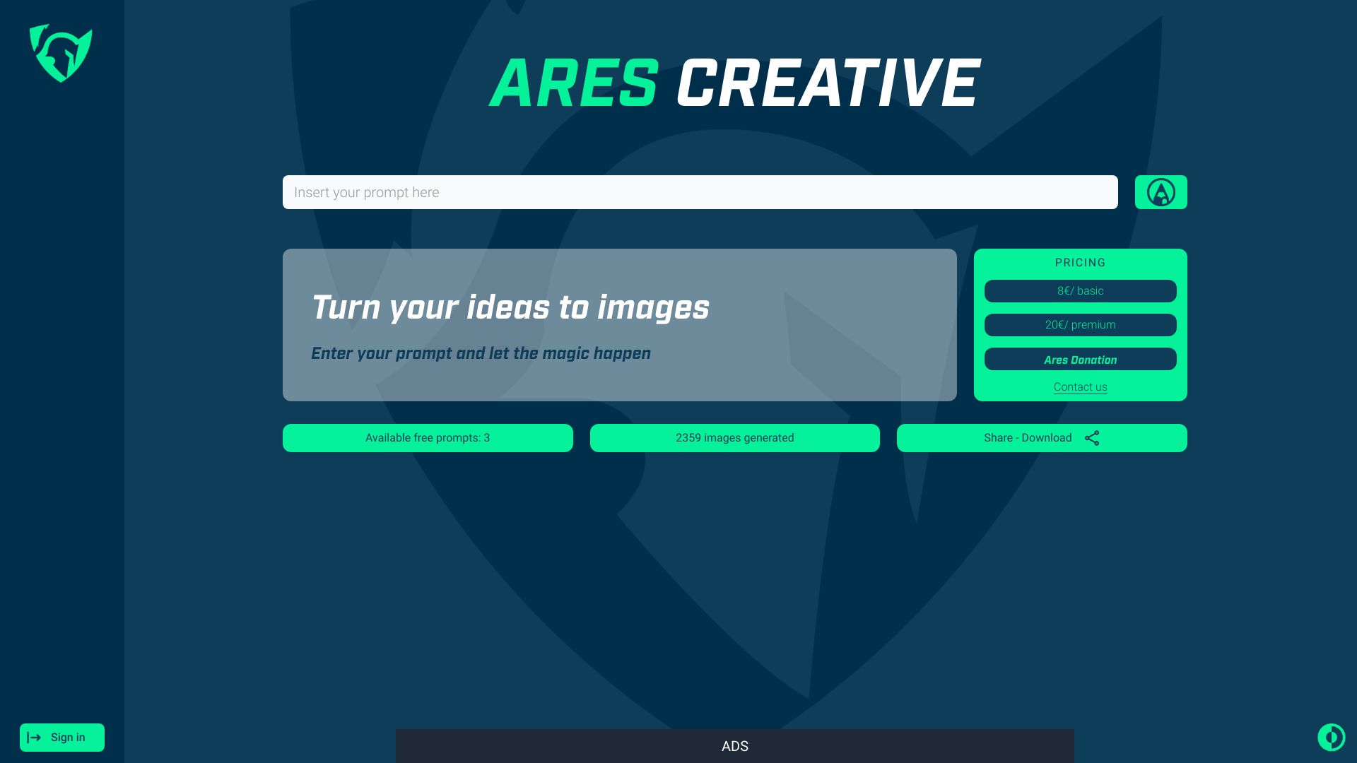 Ares Creative screenshot
