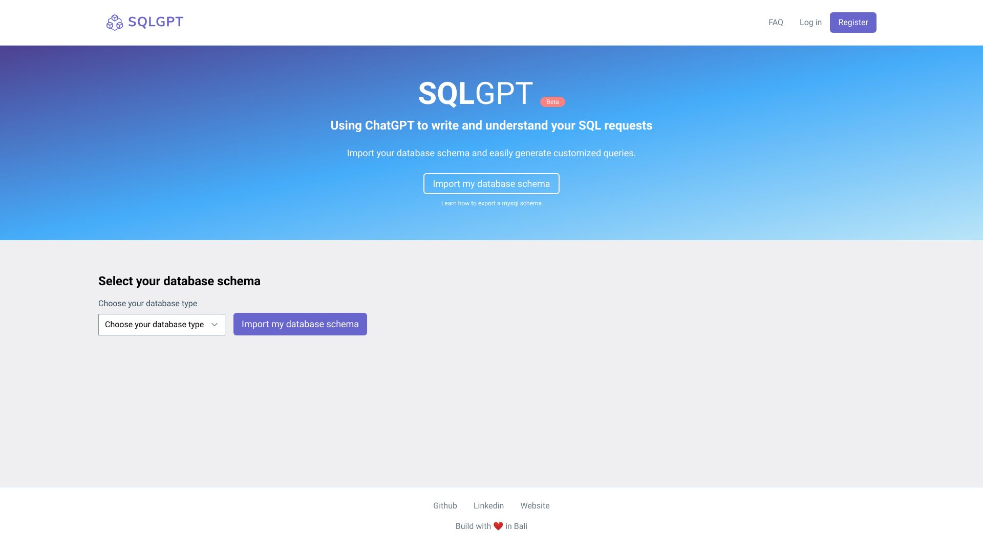 SQLgpt screenshot