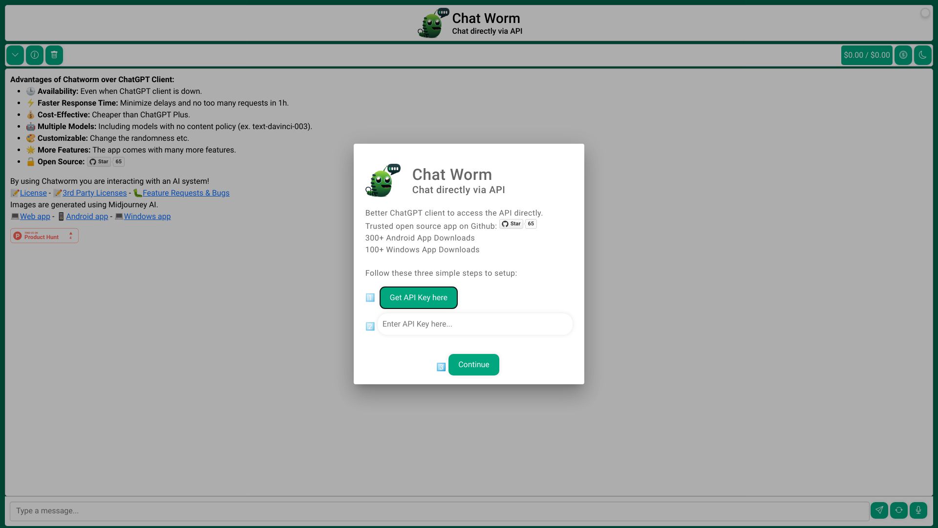Chatworm screenshot