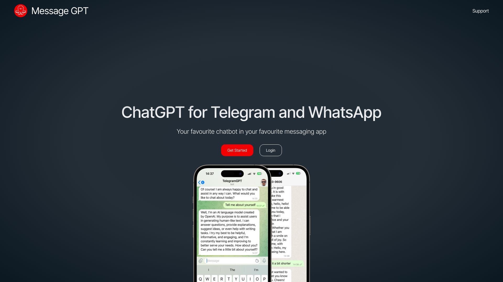 MessageGPT screenshot