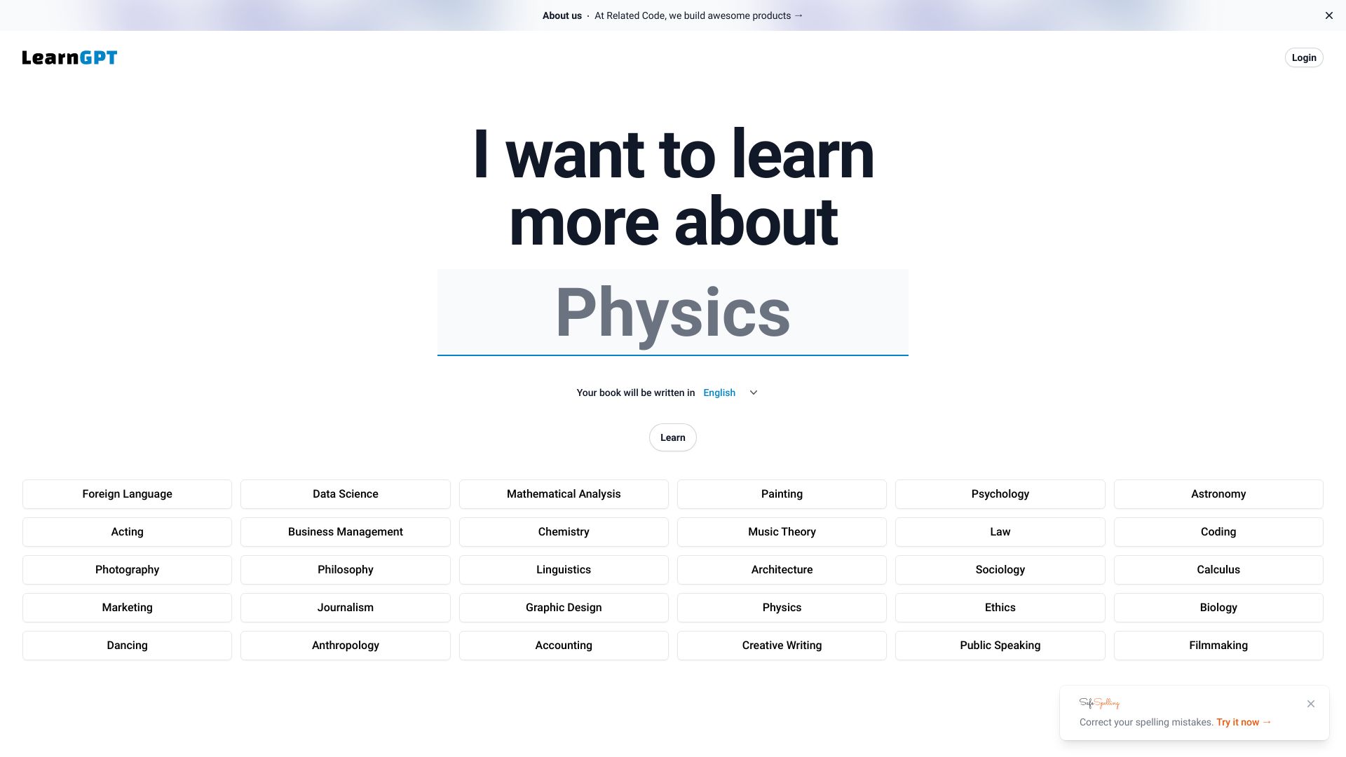 LearnGPT screenshot