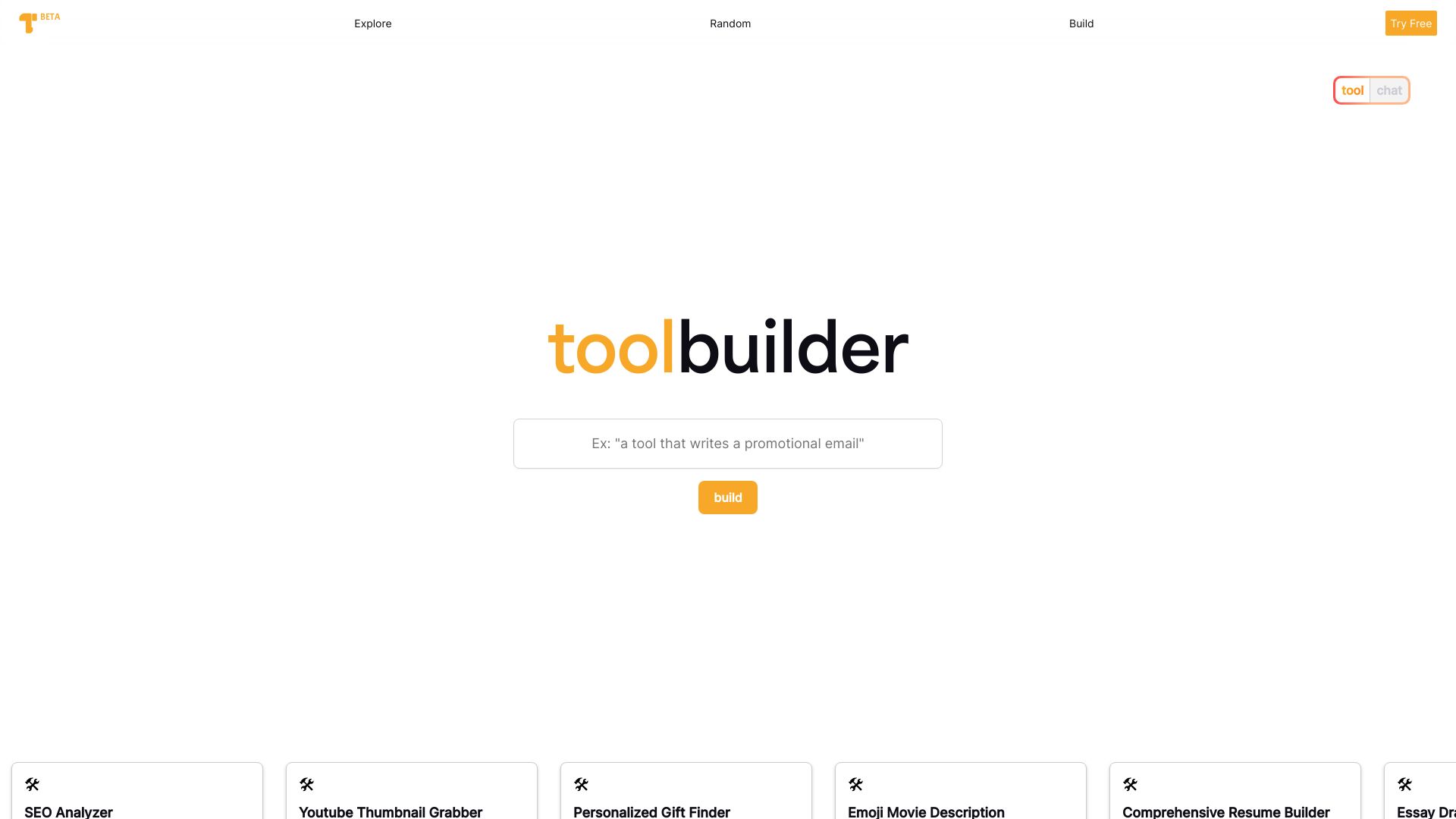 Toolbuilder screenshot