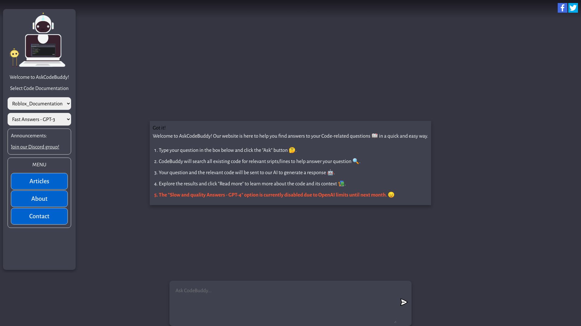 AskCodeBuddy.ai screenshot