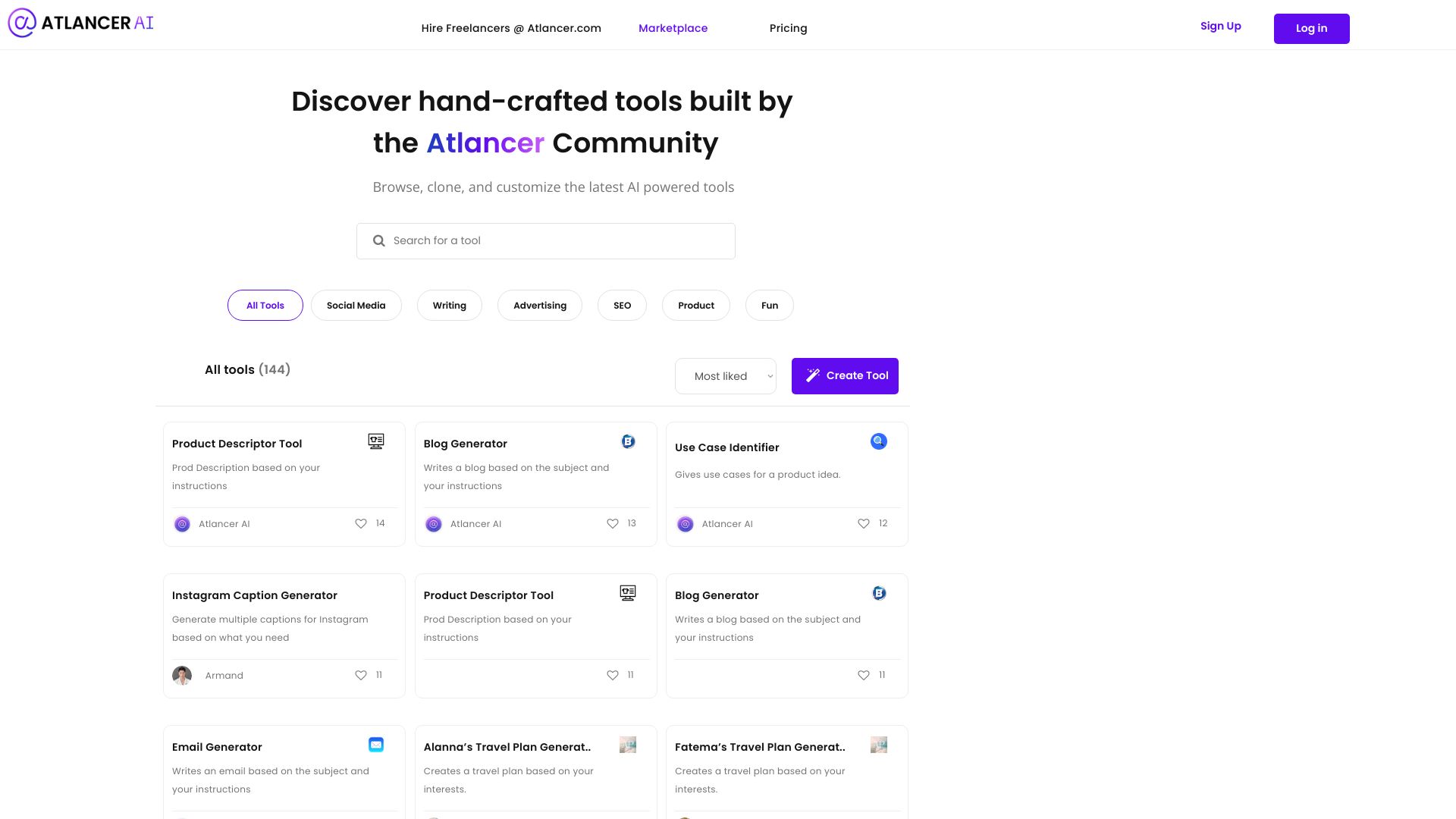 Atlancer.ai screenshot