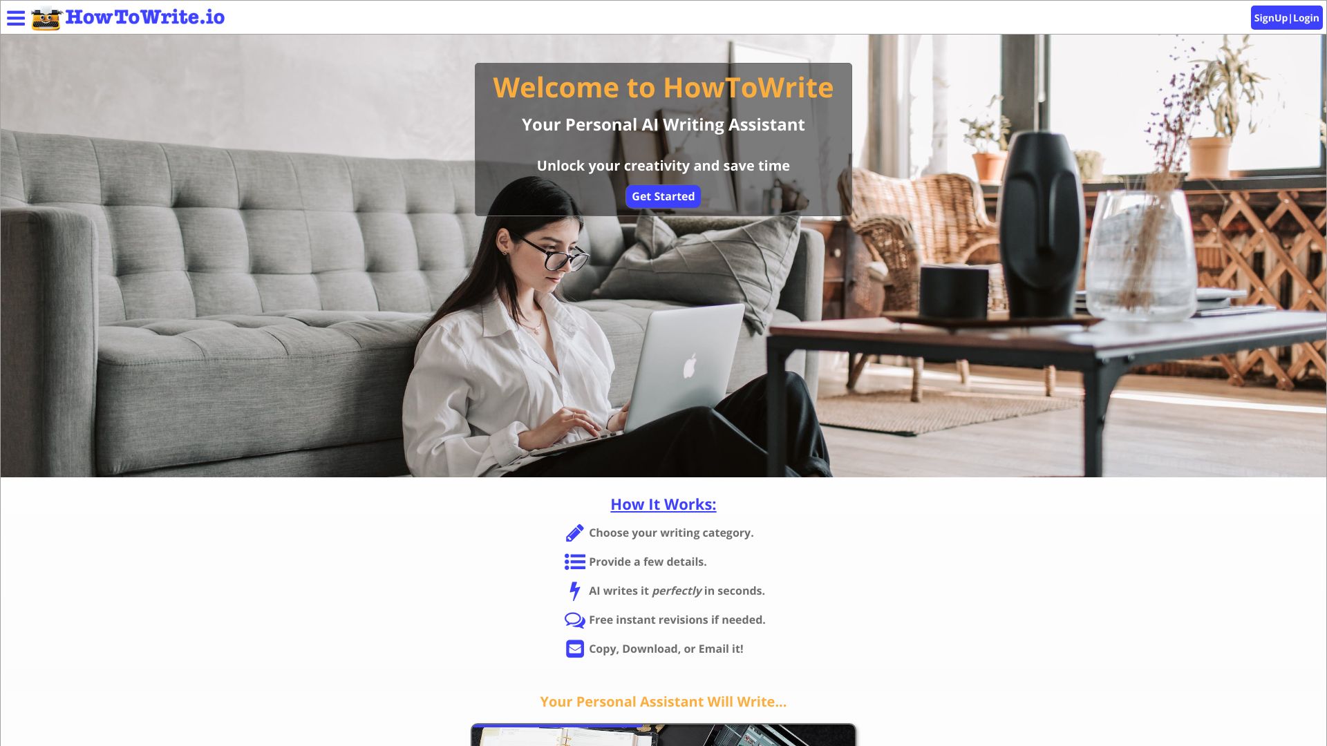 HowToWrite.io screenshot