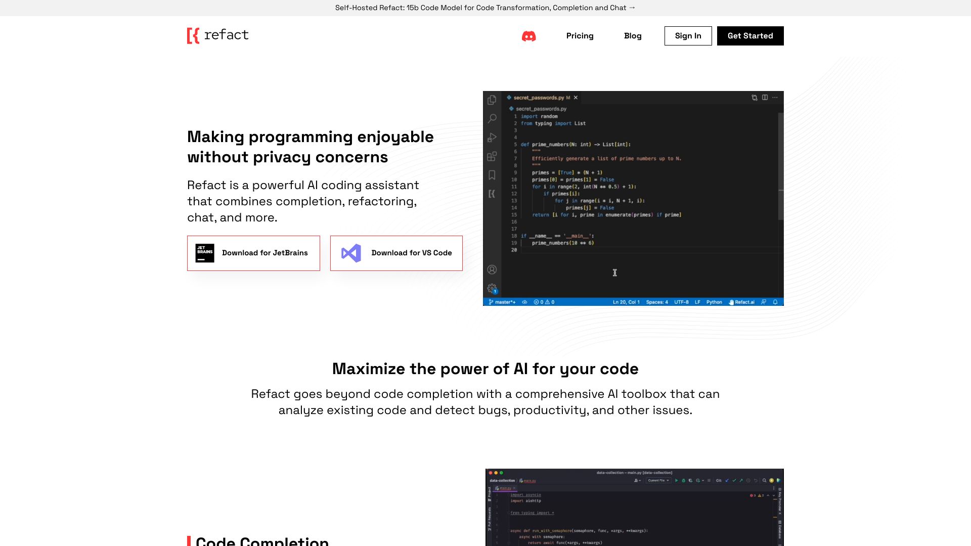 Refact.ai screenshot