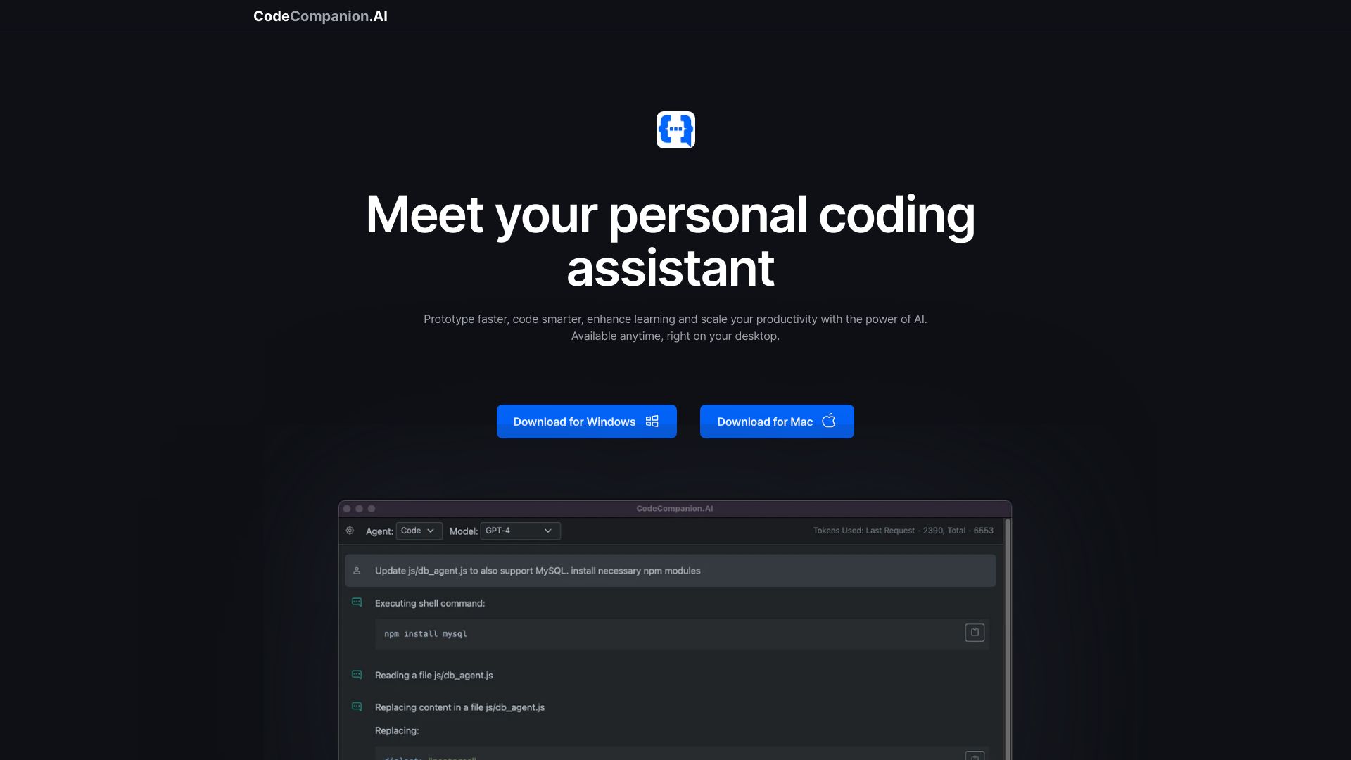 CodeCompanion.AI screenshot