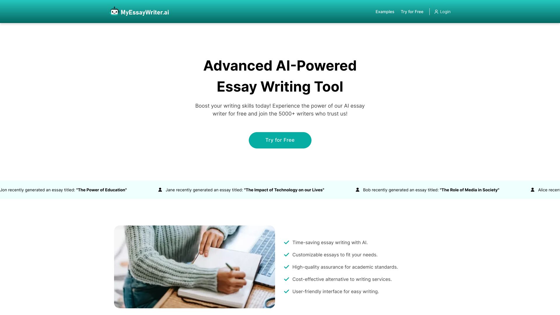 MyEssayWriter.ai screenshot