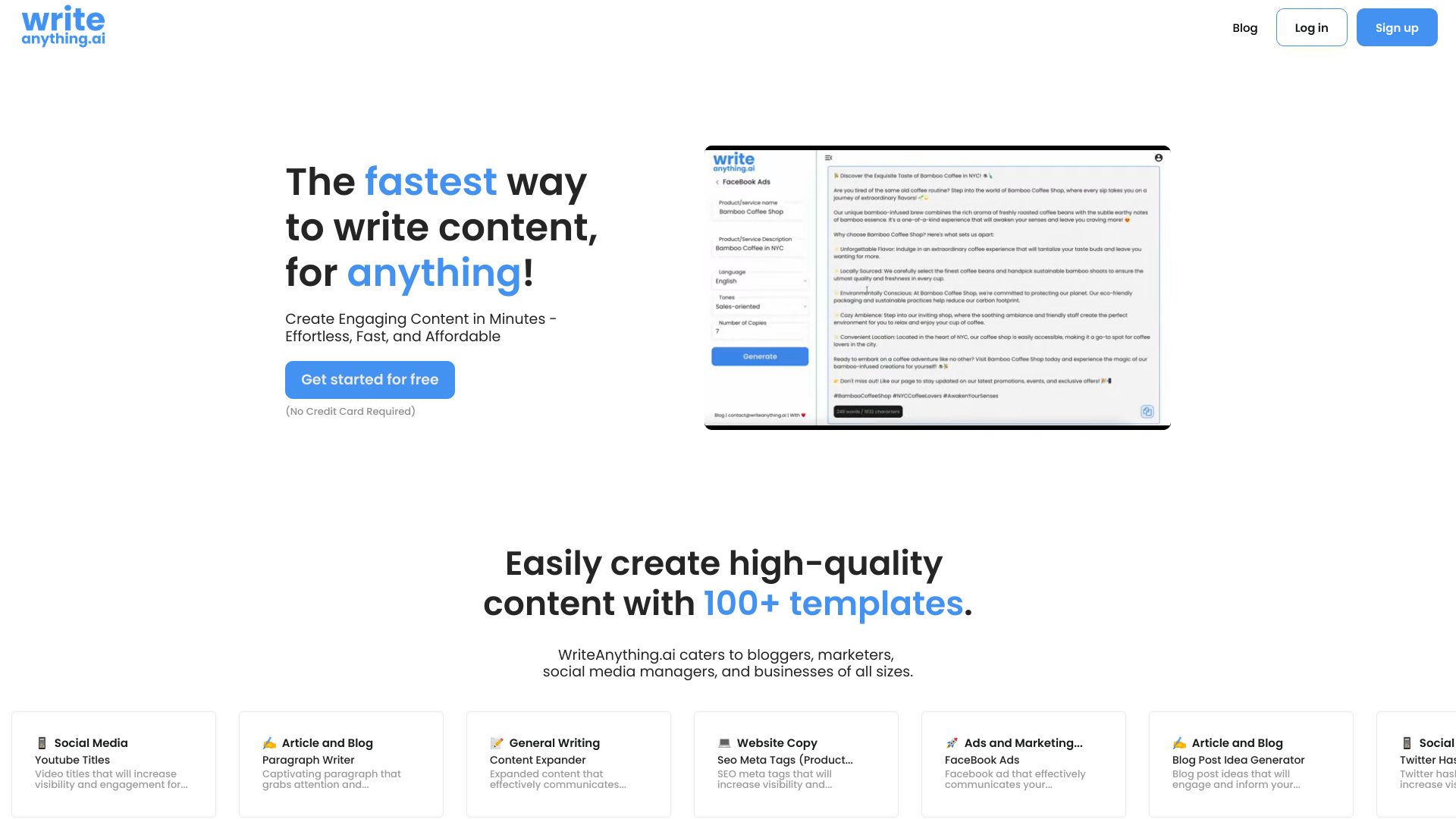 WriteAnything.ai screenshot