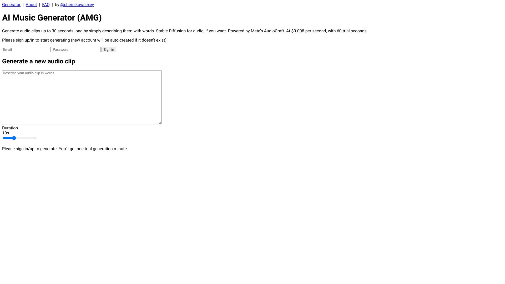 AI Music Generator (AMG) screenshot