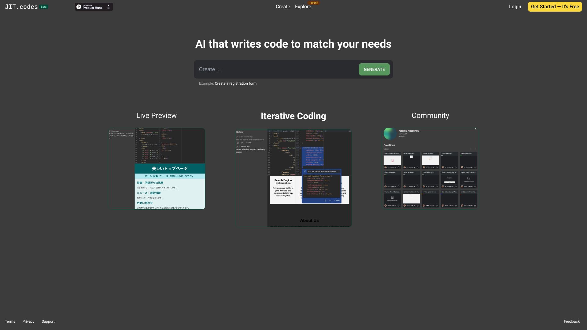 JIT.codes screenshot