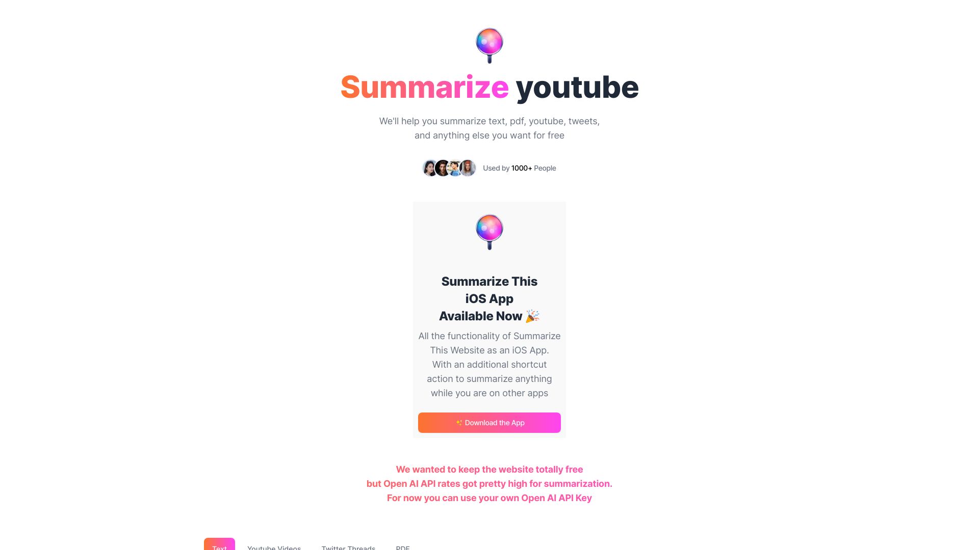 SummarizeThis.io screenshot