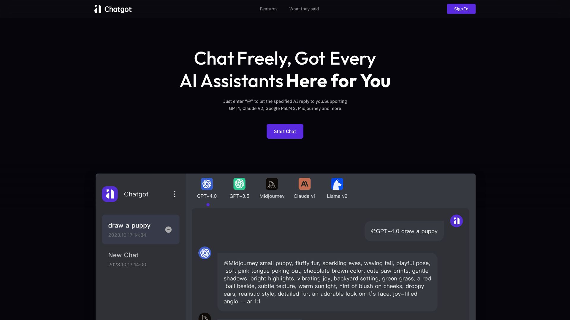 ChatGOT screenshot