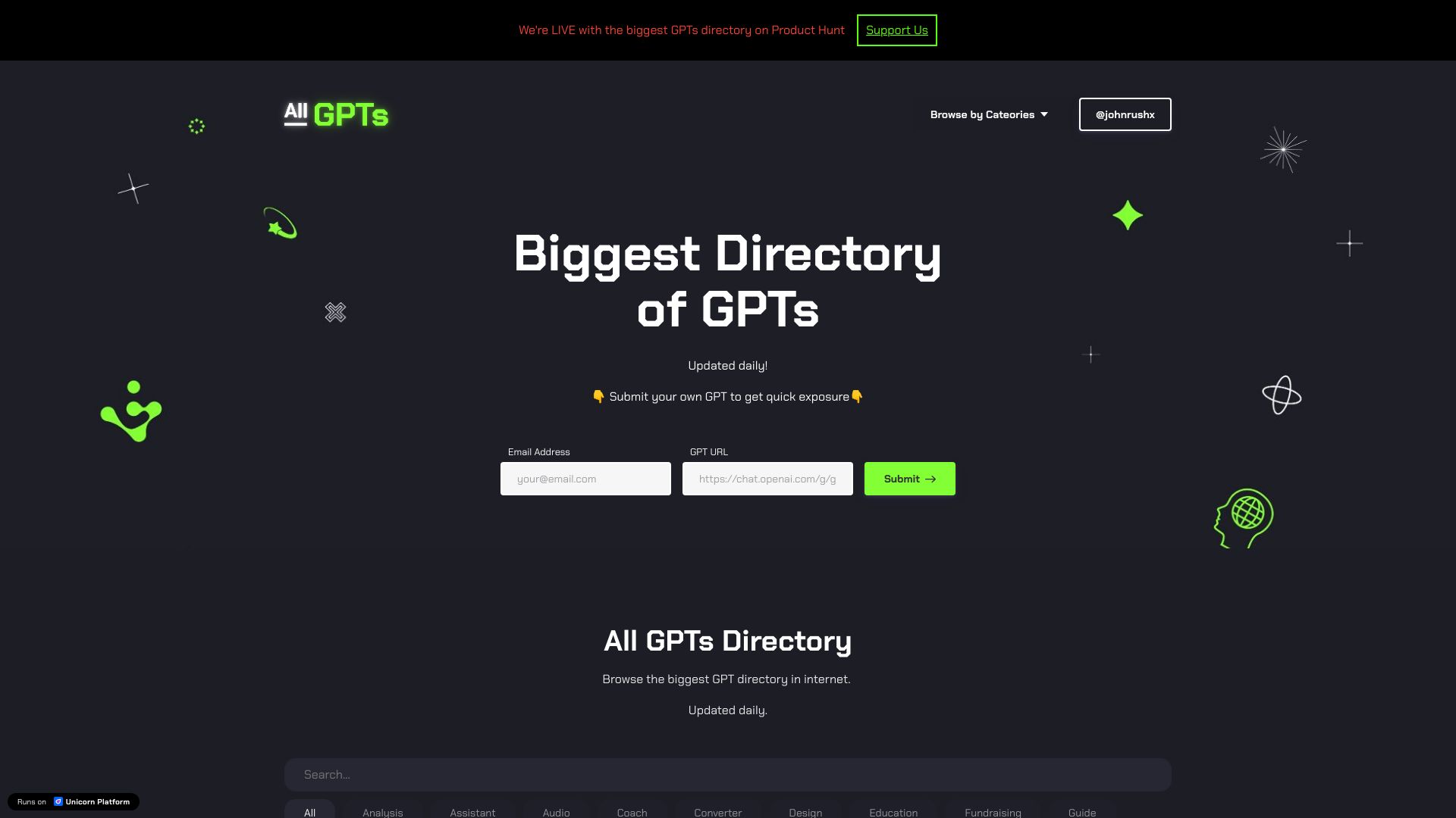 AllGPTs screenshot