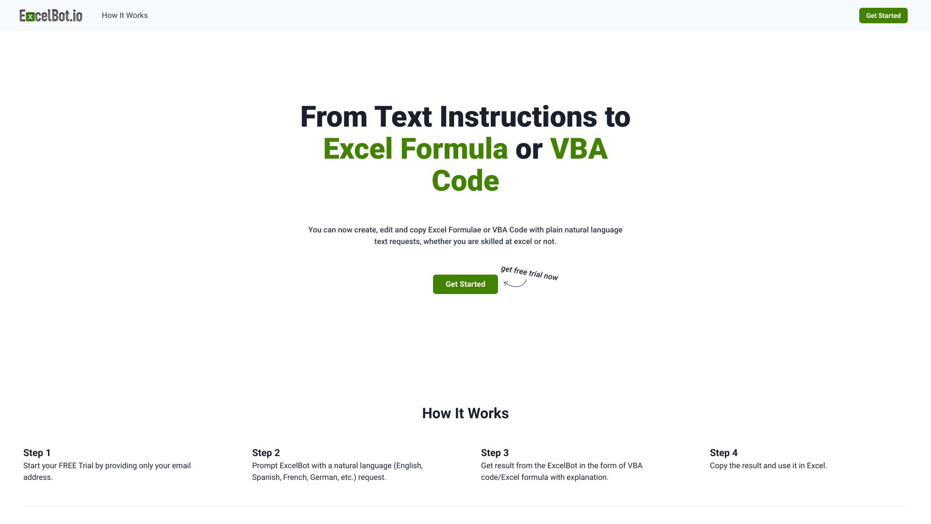 ExcelBot screenshot