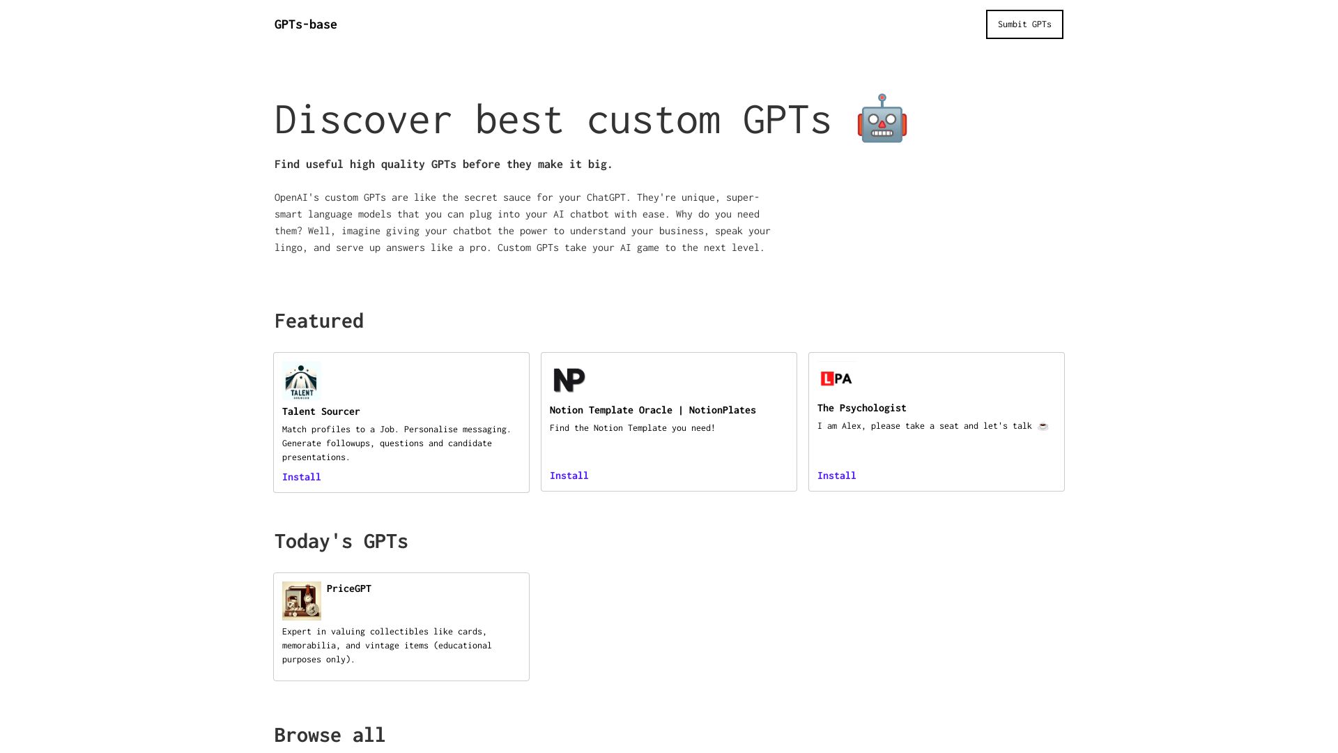 GPTs Base screenshot