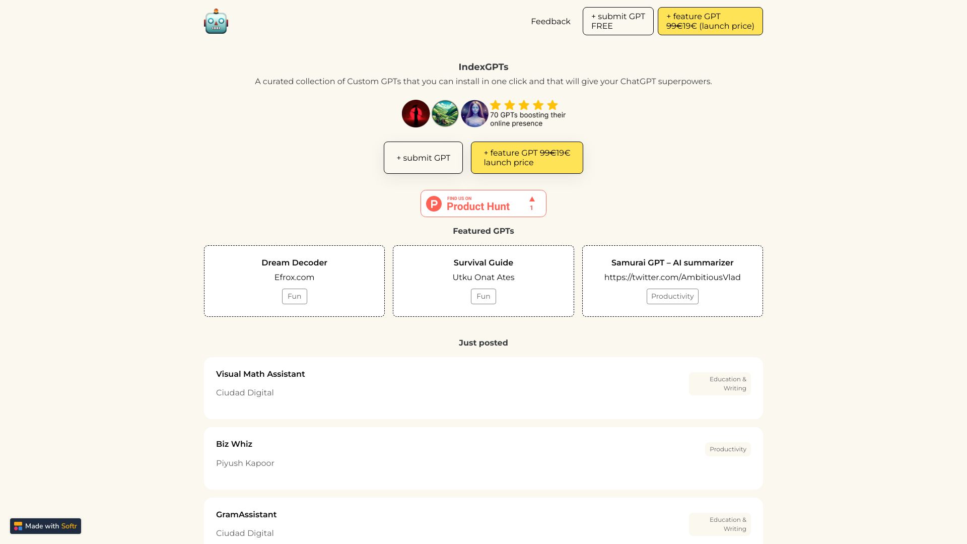 IndexGPTs screenshot