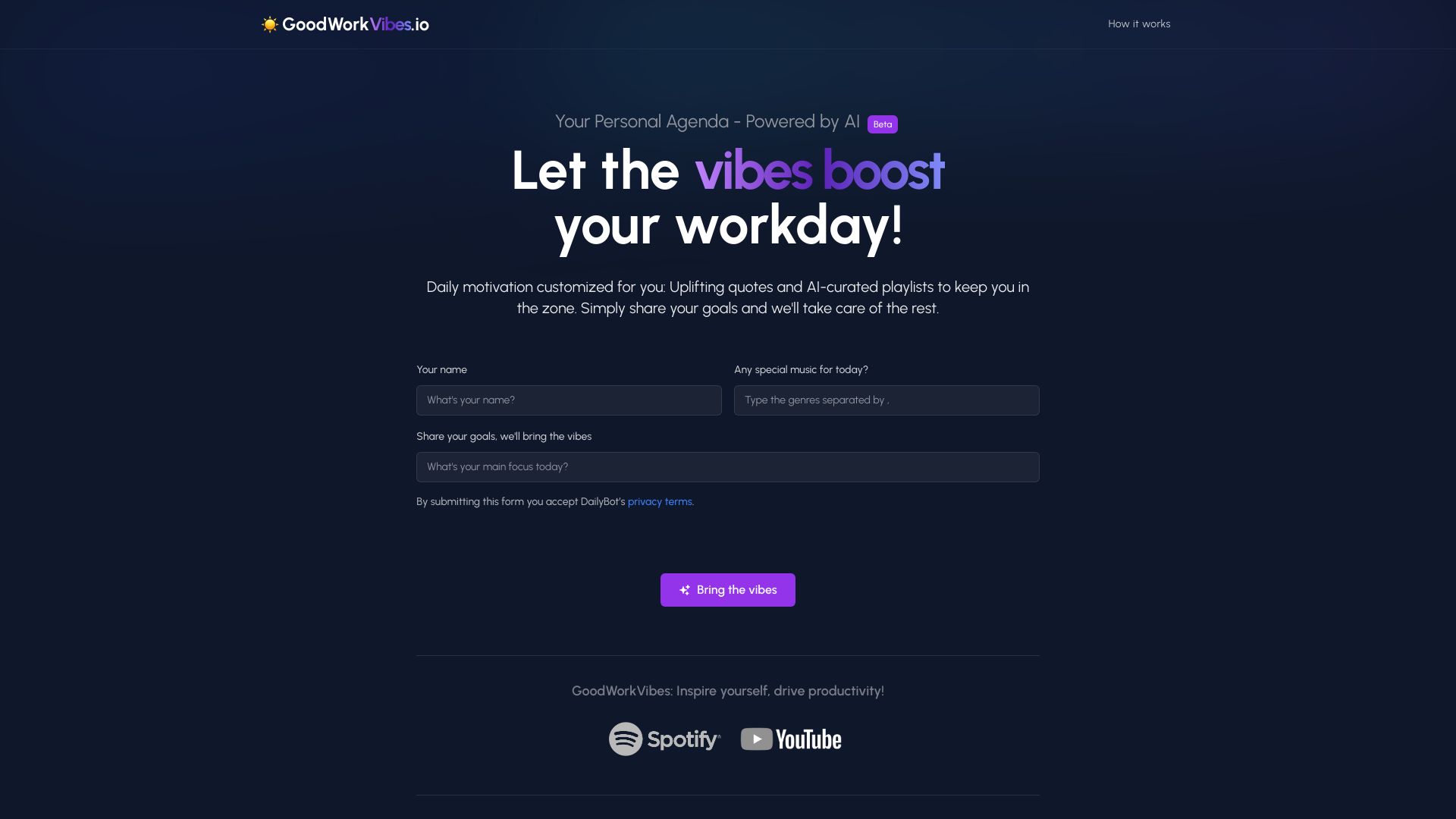 GoodWorkVibes screenshot