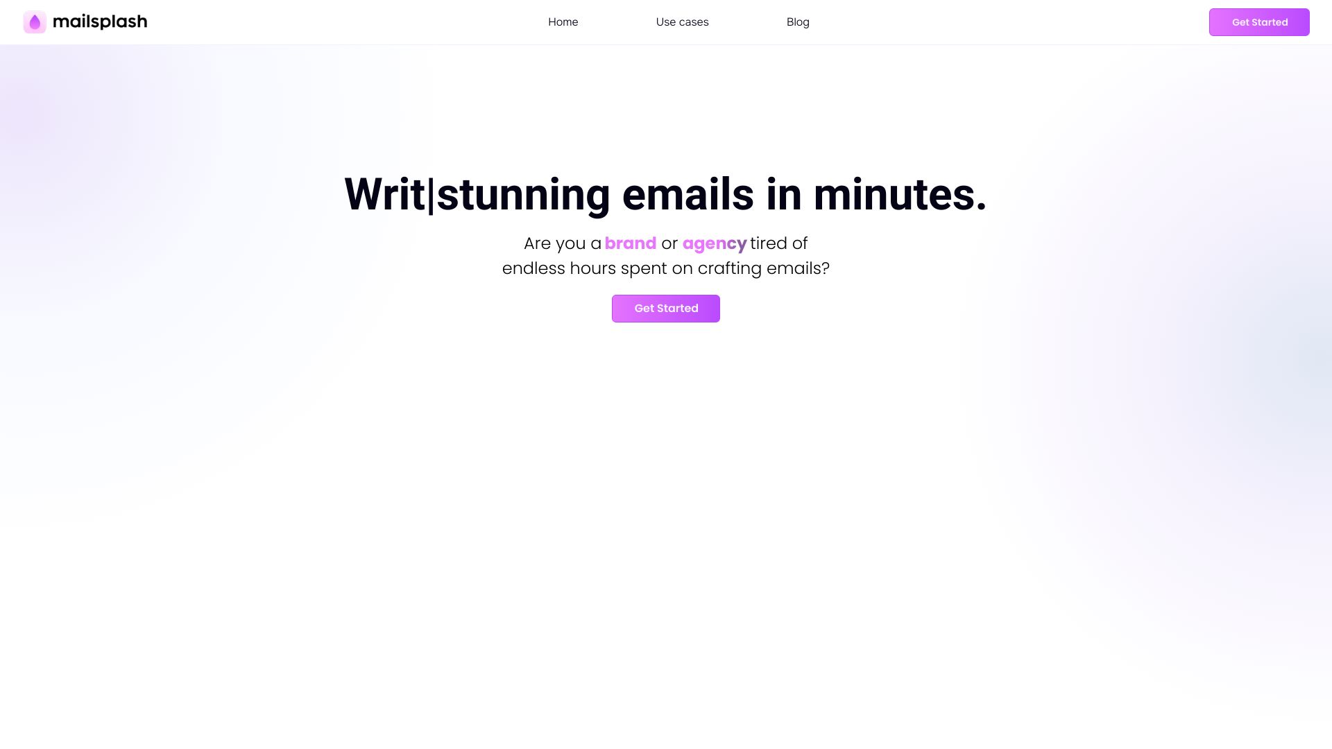 Mailsplash screenshot