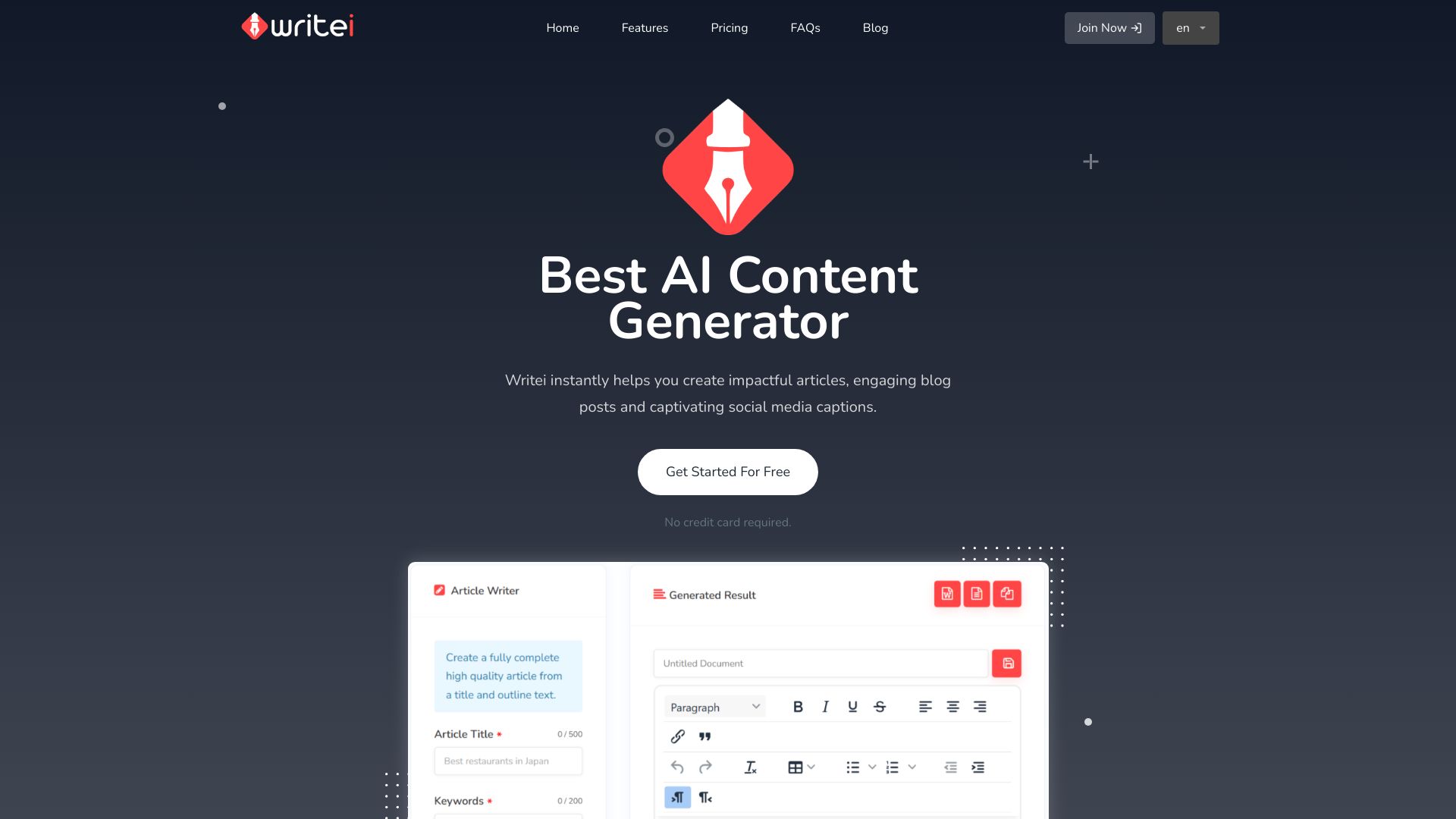 Writei screenshot
