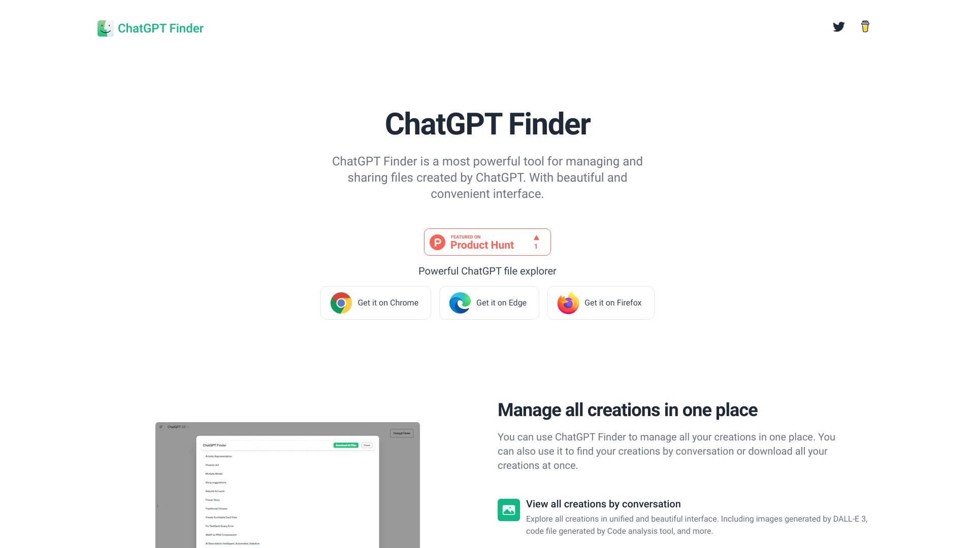 ChatGPT Finder screenshot