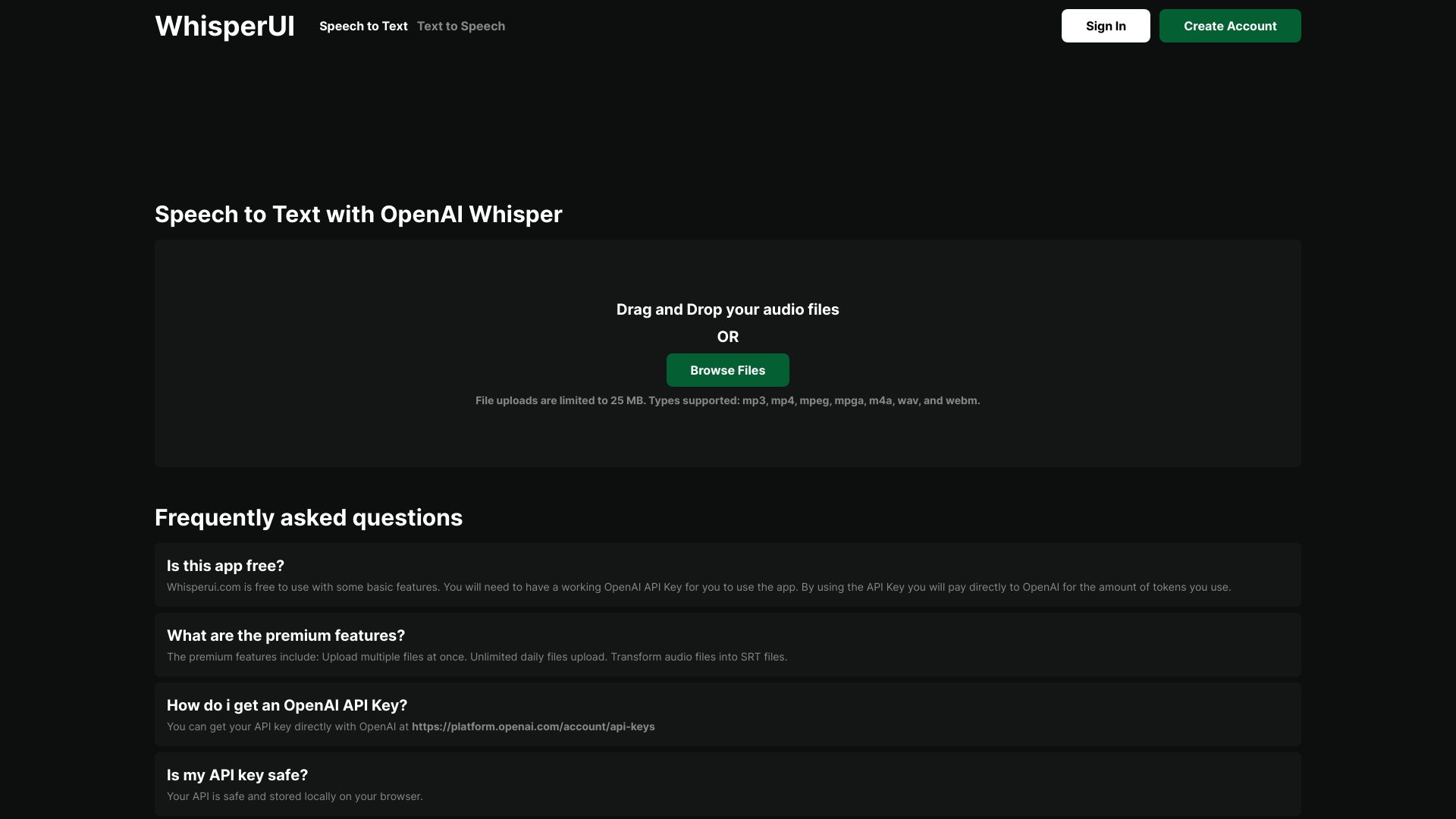 WhisperUI screenshot