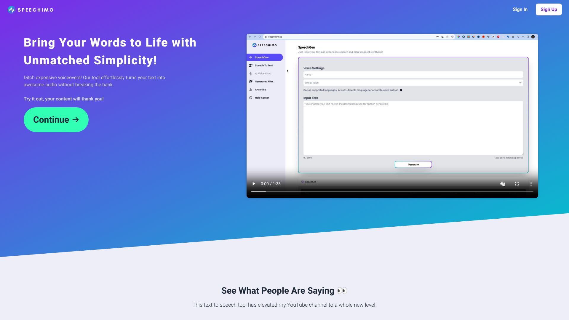 Speechimo screenshot