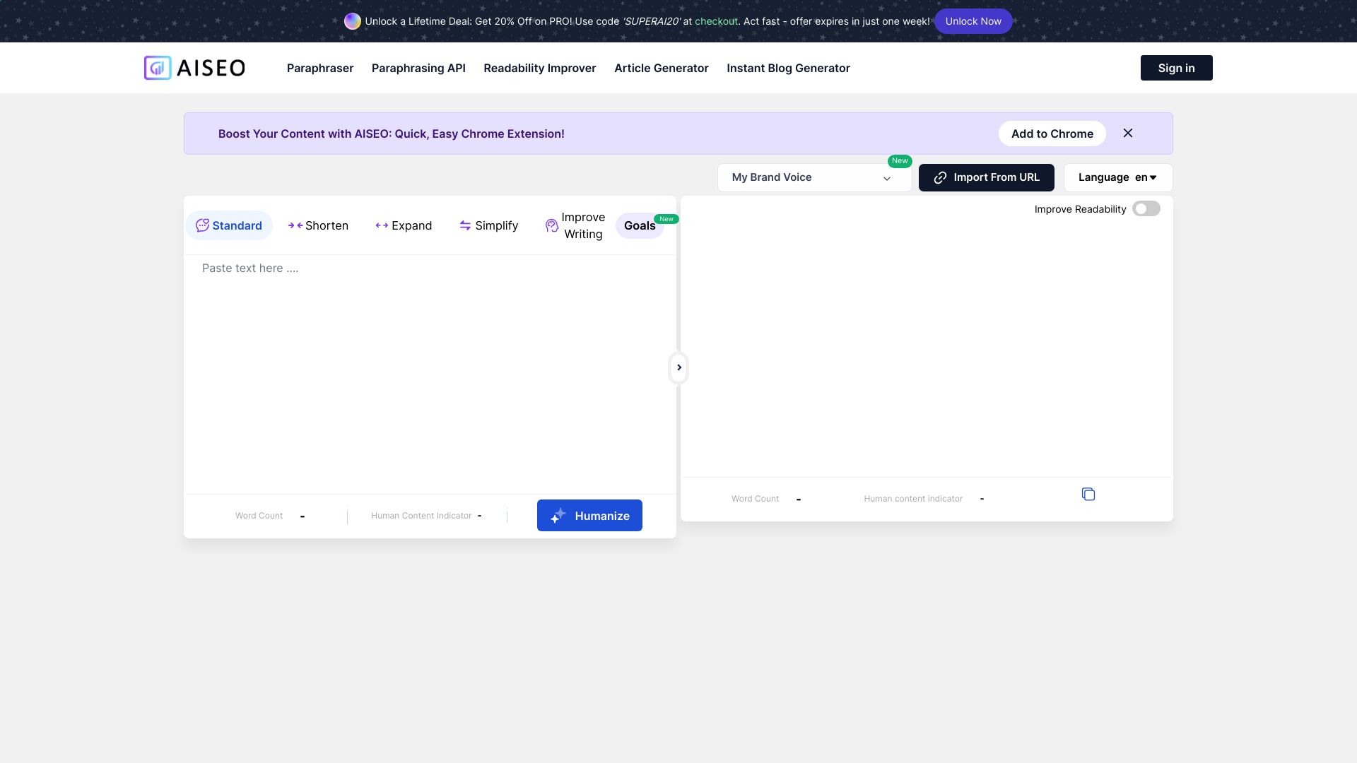 AISEO screenshot