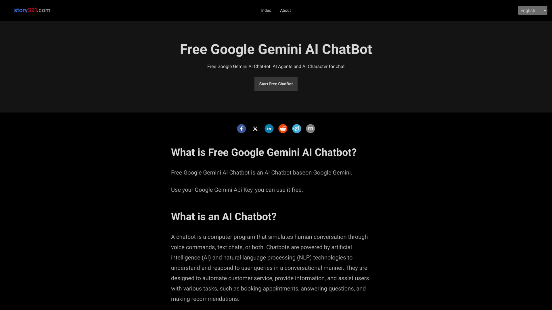 Free Google Gemini AI Chatbot screenshot