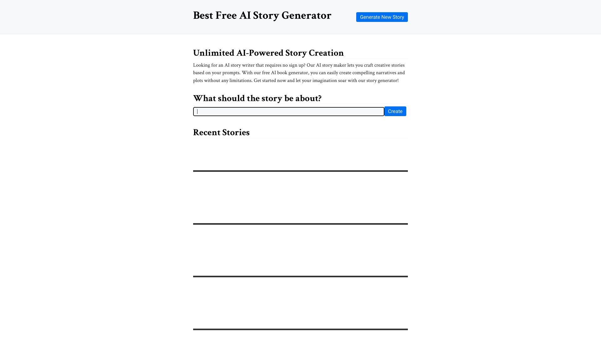 Free AI Story Generator screenshot