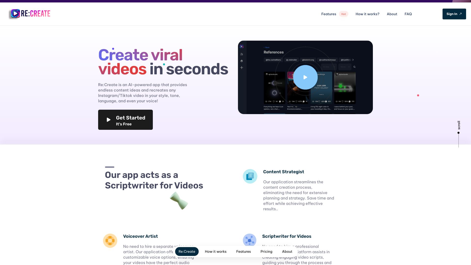 RE:Create Video screenshot