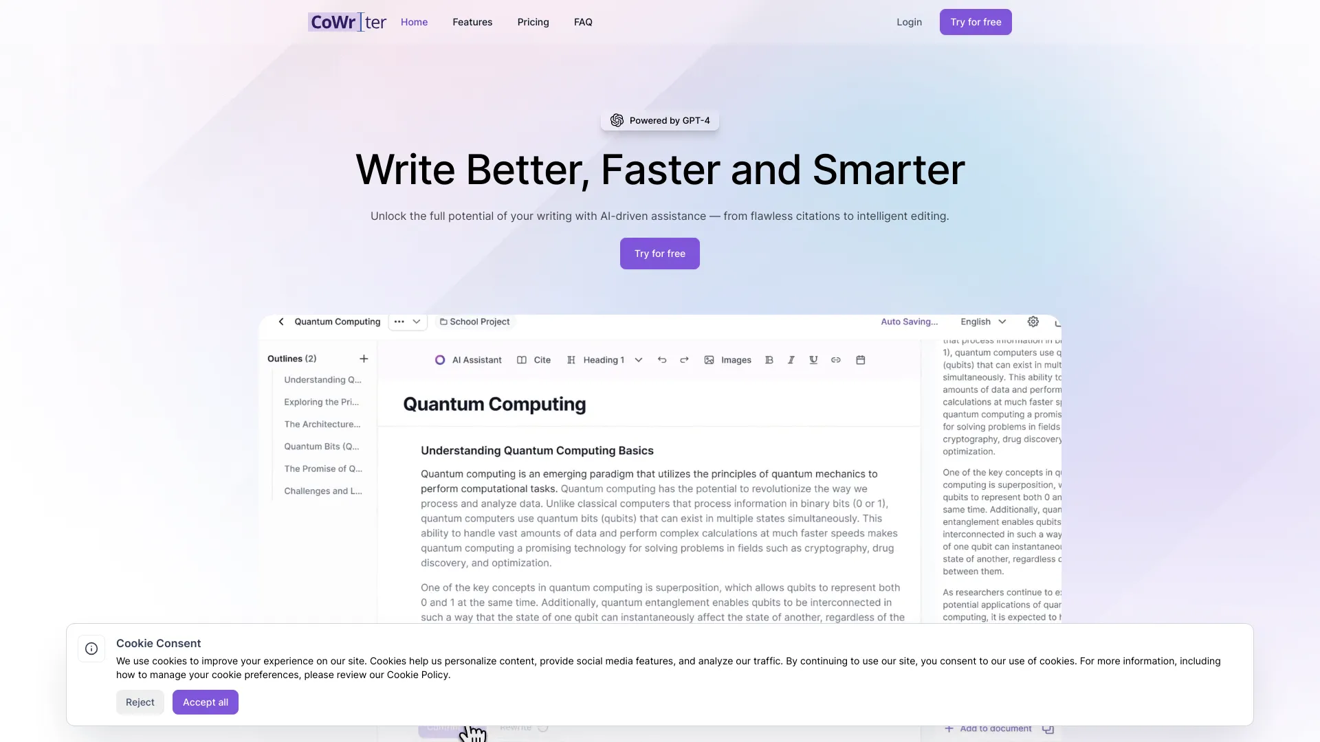 CoWriter AI screenshot