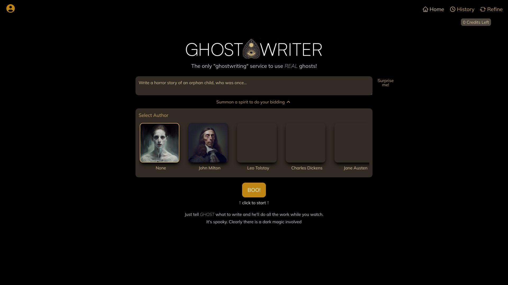 Ghostwriting screenshot