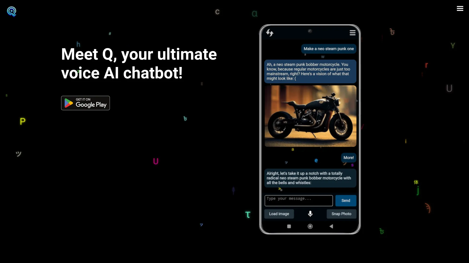 Q AI Chatbot screenshot