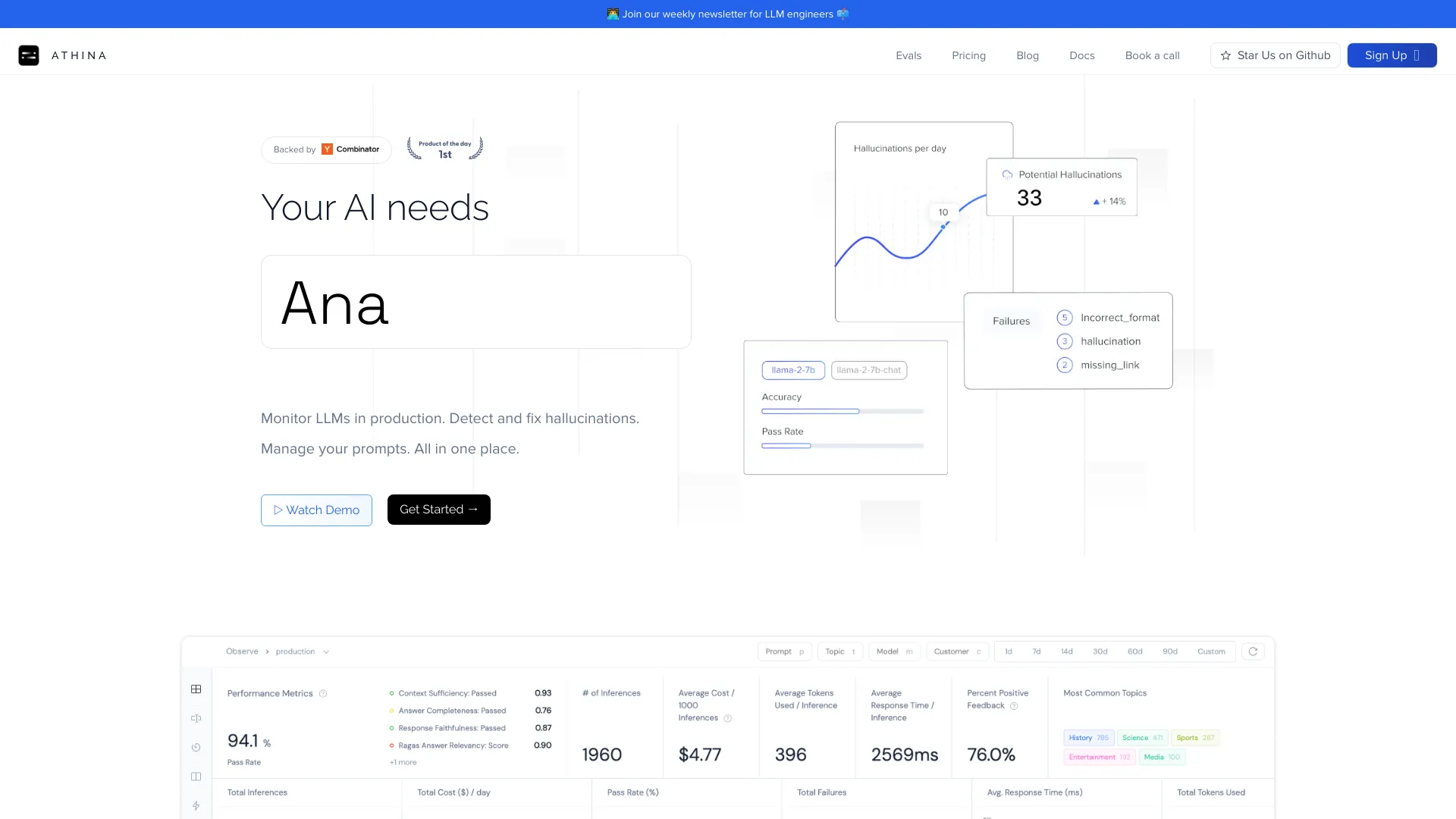 Athina AI screenshot