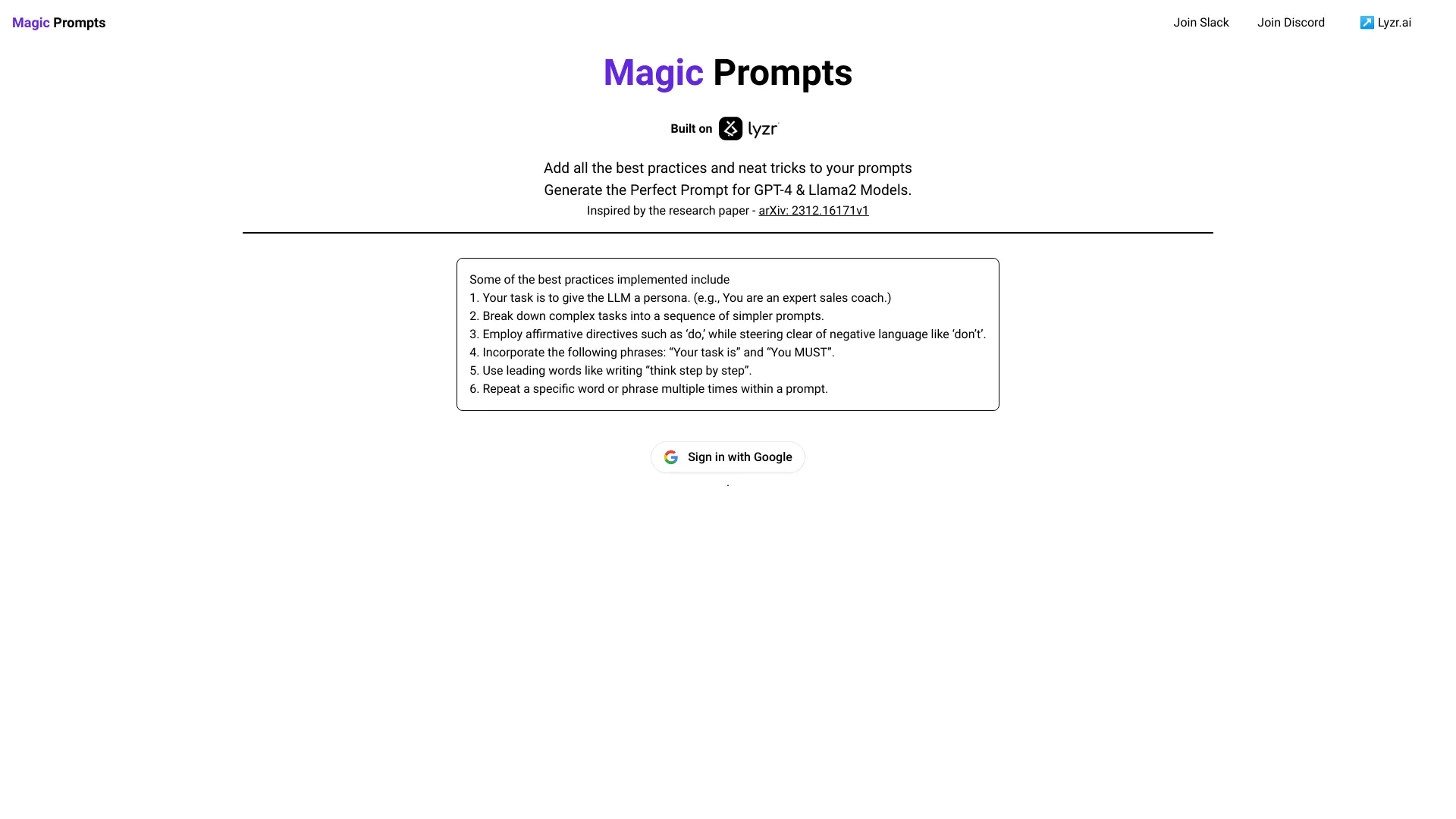 Magic Prompts screenshot