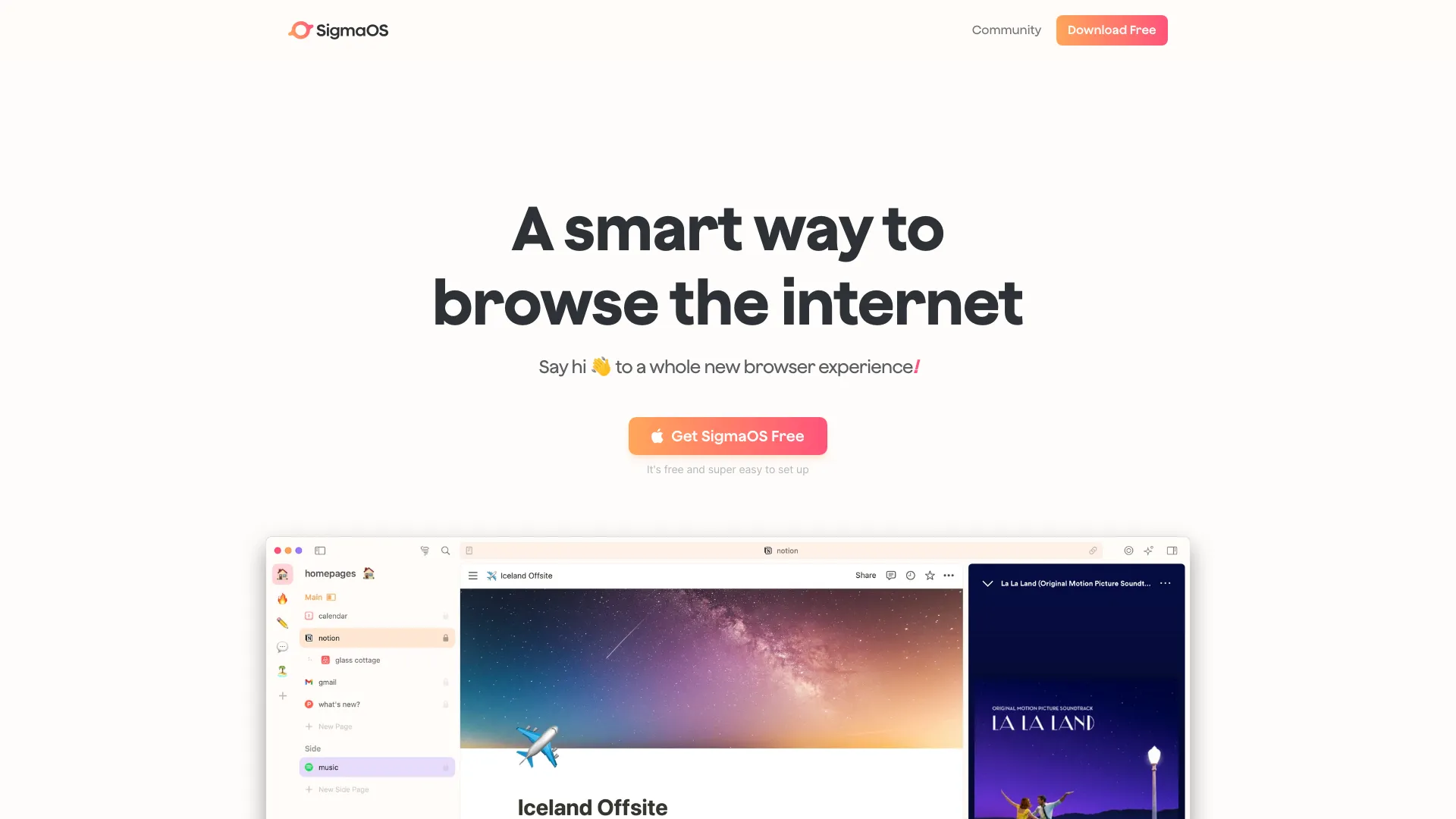 SigmaOS screenshot