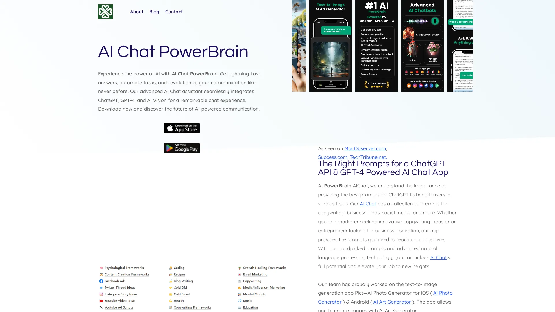 PowerBrain AI Chat screenshot