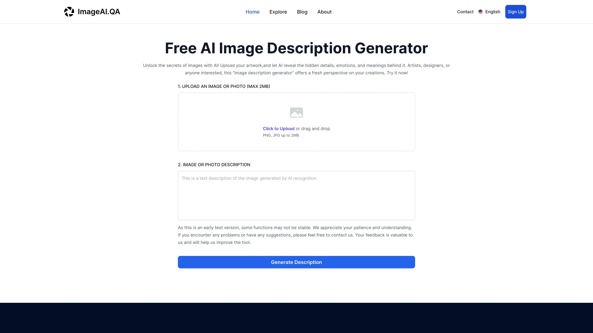 Image Describer screenshot