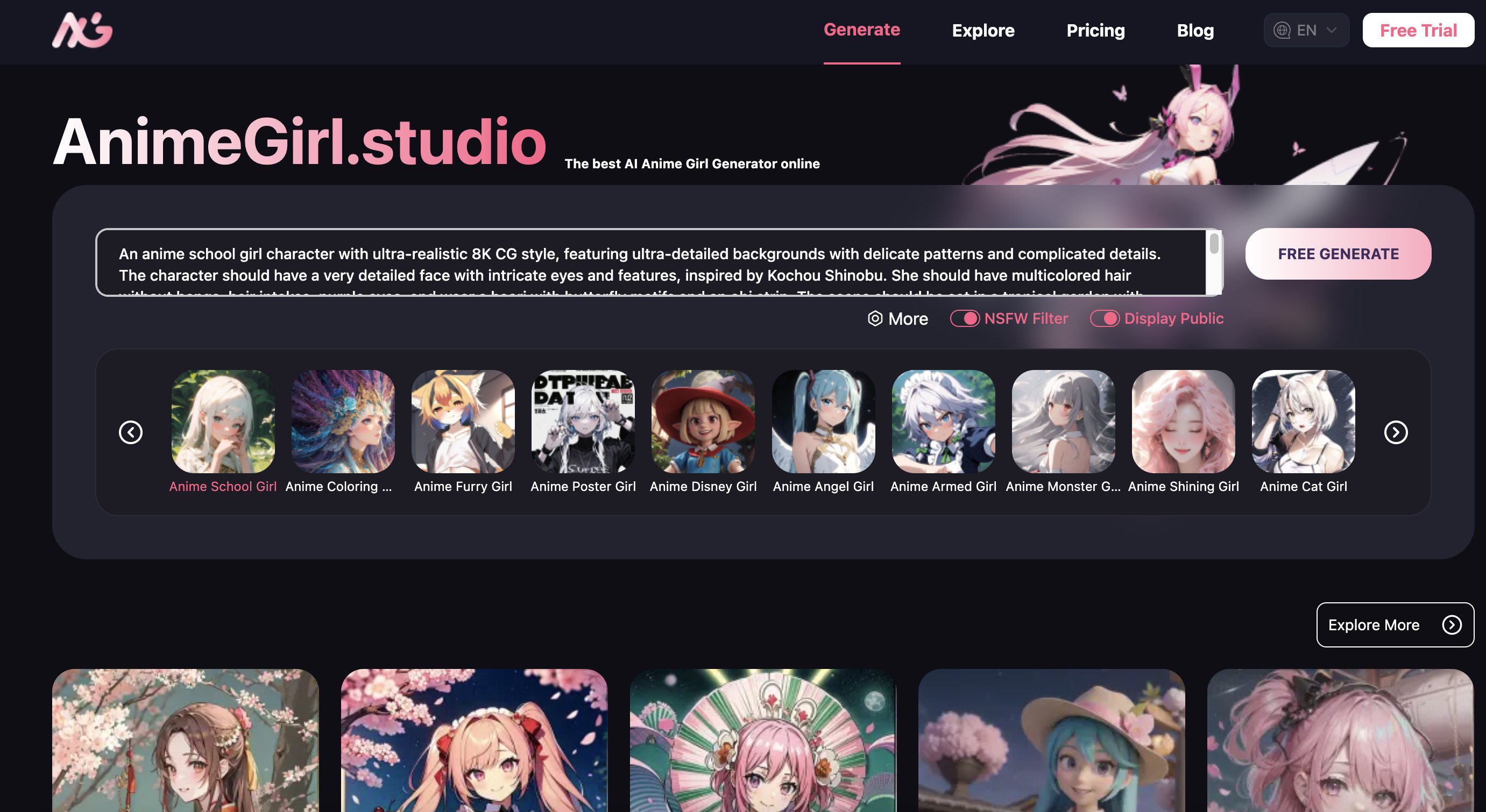 AI AnimeGirl.Studio screenshot