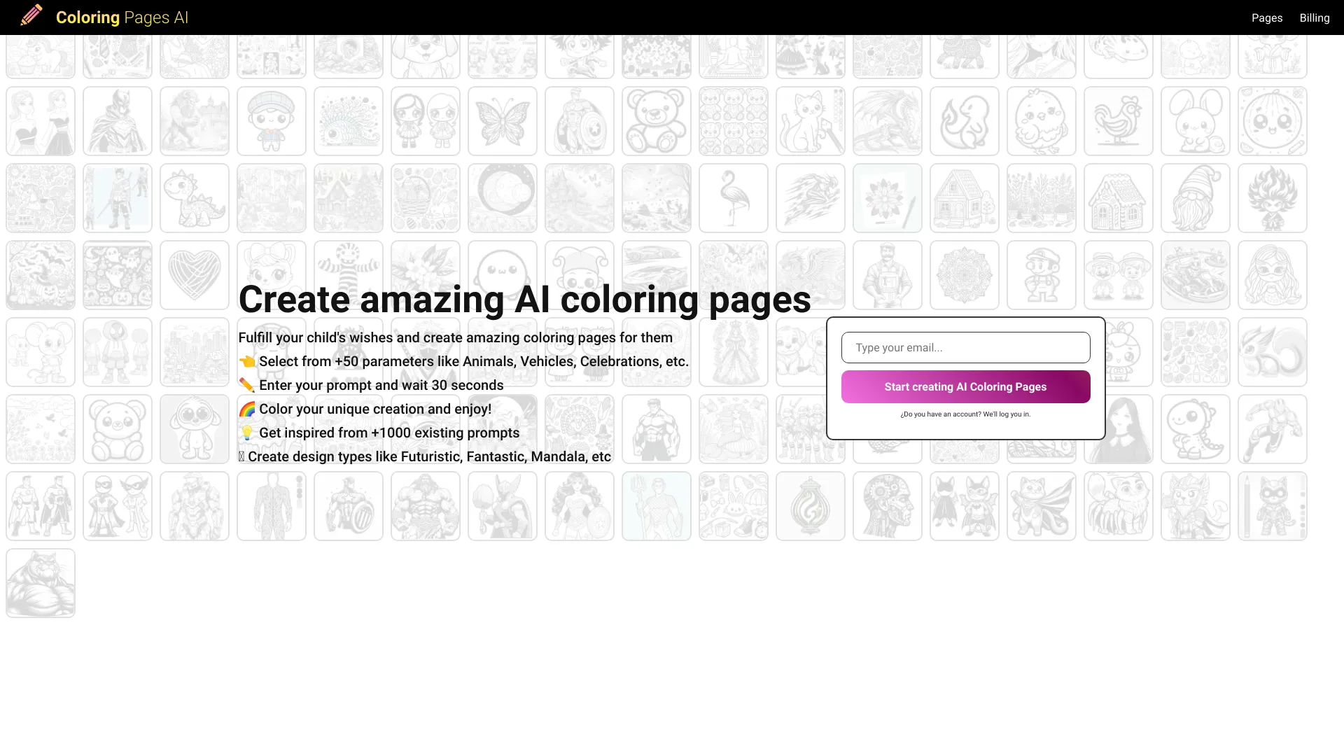 Coloring Pages AI screenshot
