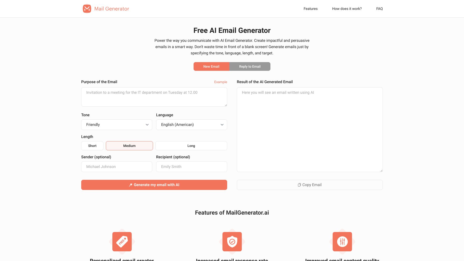 MailGenerator.ai screenshot