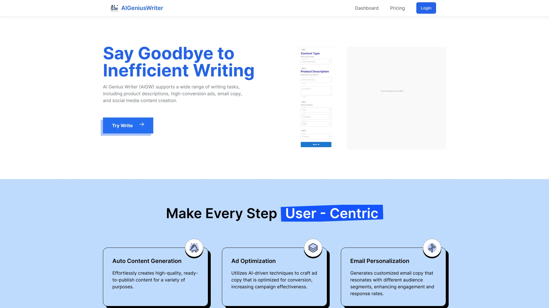 AIGeniusWriter screenshot